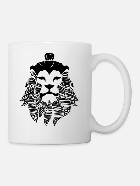 My Mane is on My Cheeks - Lion Man - Löwenmann - Tasse - Weiß