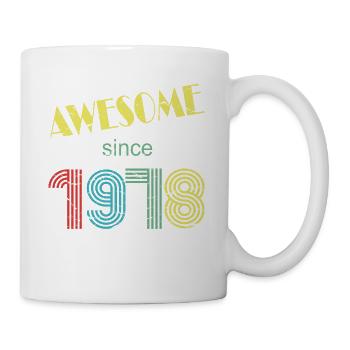 Awesome since 1978 retro distressed look - Mug - white - Right