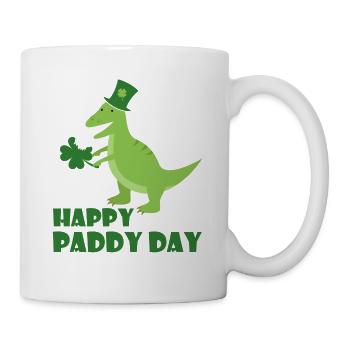 Jour de trèfle shamrock de Saint Patrick Dino Trex T-shirt - Mug blanc - blanc - Droite