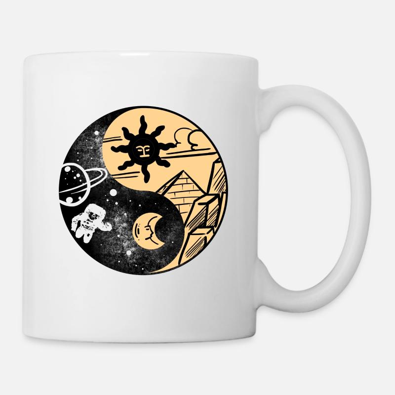 Yin Yang Space Chinese Tai Chi Symbol Light - Mug - white