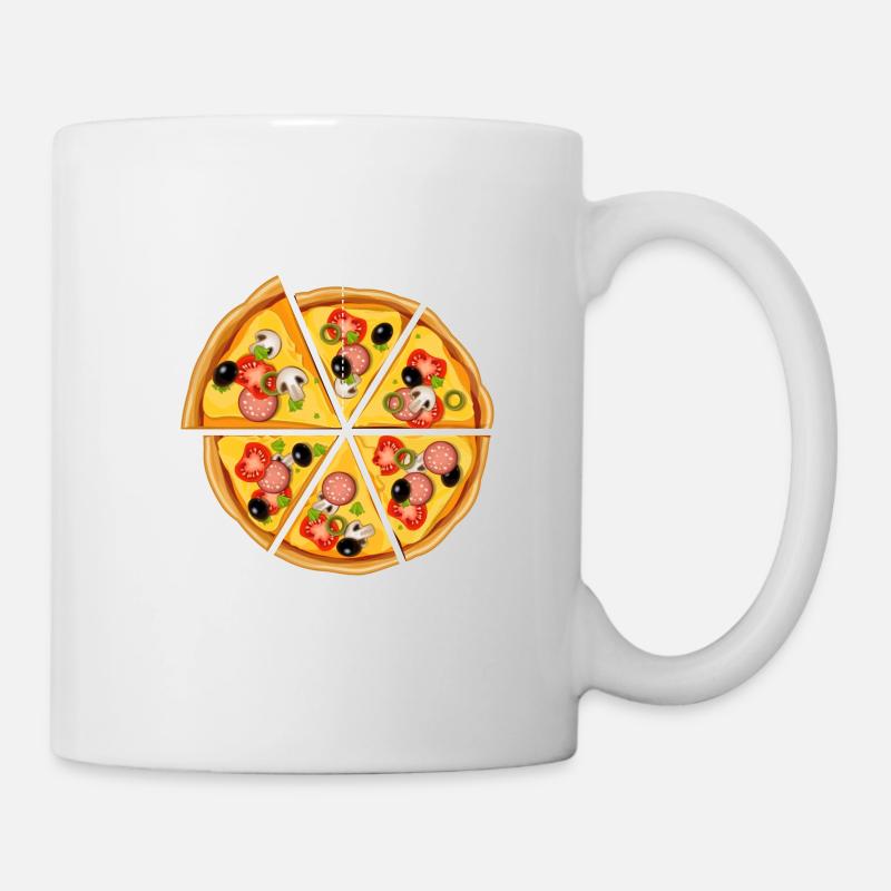 Pizza Motiv Mathe Radius - Tasse - Weiß