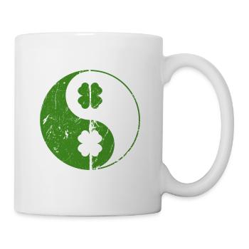 Yin Yang Shamrocks Chinese Symbol St. Patrick - Mug - white - Right