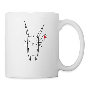 Pâques shirt de coeur drôle de lapin T-shirt - Mug blanc - blanc - Droite
