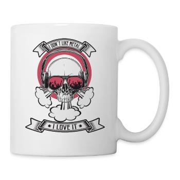 Tête de mort avec casque design emblématique de RocknRoll - Mug blanc - blanc - Droite