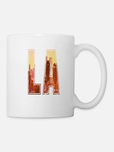 Los Angeles Tshirt Kalifornien Buchstaben Geschenk - Tasse - Weiß