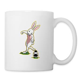 Ich liebe Fussball Ostern Osterhase Geschenk - Tasse - Weiß - Rechts