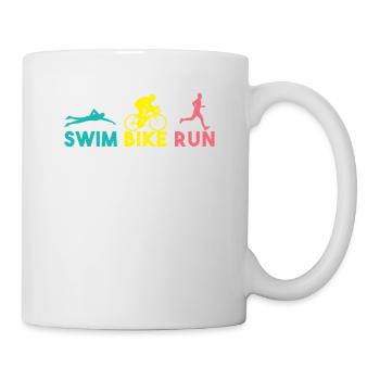 Swim Bike Run Shirt - Gift - Mug - white - Right