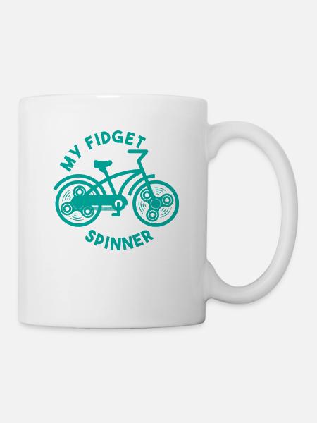 Mein Zappeln Spinner Shirt - Fahrrad Geschenk - Tasse - Weiß