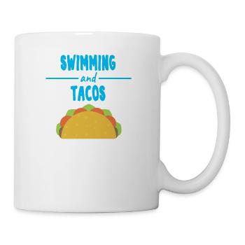 Lustiges Chlor Schwimmer Tacos T-Shirt Geschenk - Tasse - Weiß - Rechts