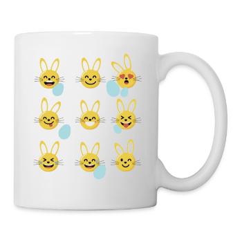 Frohe Ostern Emojis Smileys - Tasse - Weiß - Rechts