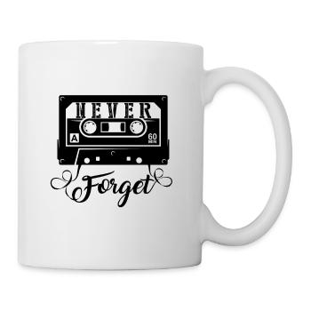 NEVER FORGET - Kassette Retro Geschenk - Tasse - Weiß - Rechts