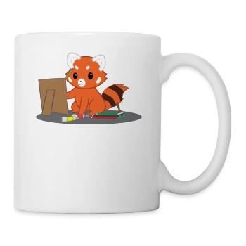 Roter Panda - Kreativ - Artist - Geschenk - Tasse - Weiß - Rechts