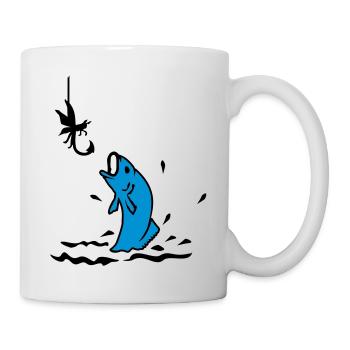 Fliegenfischen / fly fishing (2c) - Tasse - Weiß - Rechts