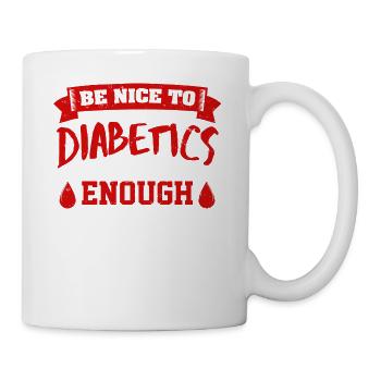 Be Nice To Diabetics T-shirt - Tasse - Weiß - Rechts