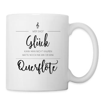 Querflöte Instrument Geschenk - Tasse - Weiß - Rechts