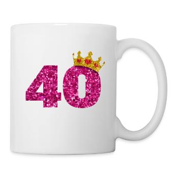 Couronne de paillettes d'anniversaire de 40 ans de paillettes des années 1980 - Mug blanc - blanc - Droite