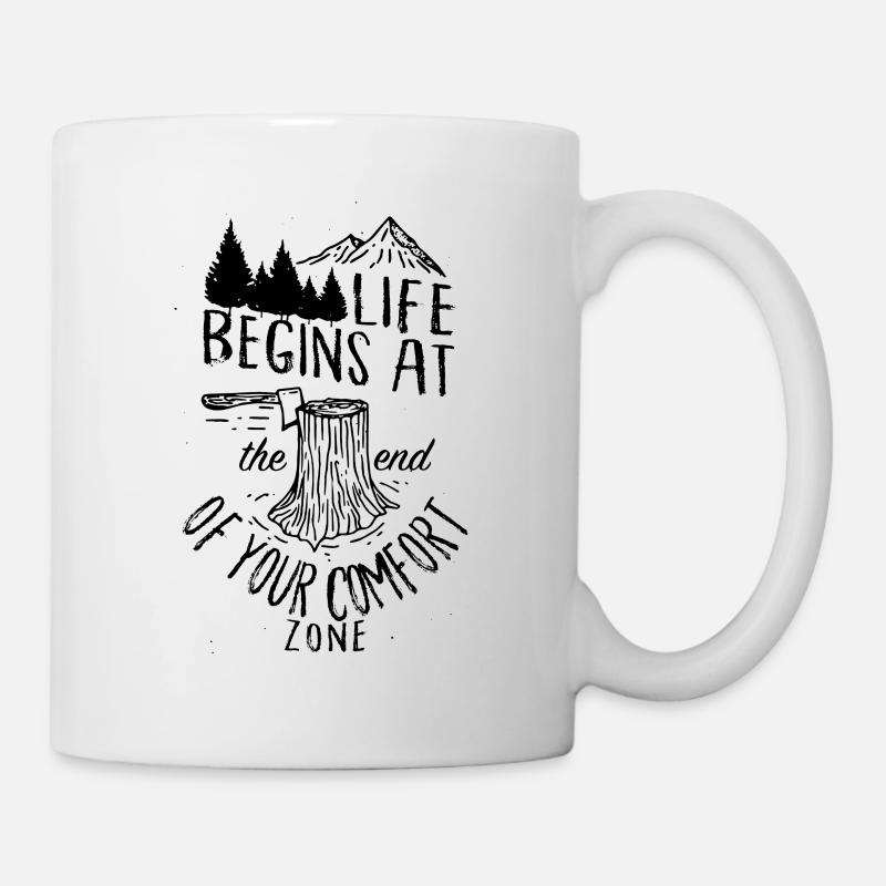 Leben beginnt am Ende der Komfortzone - Tasse - Weiß