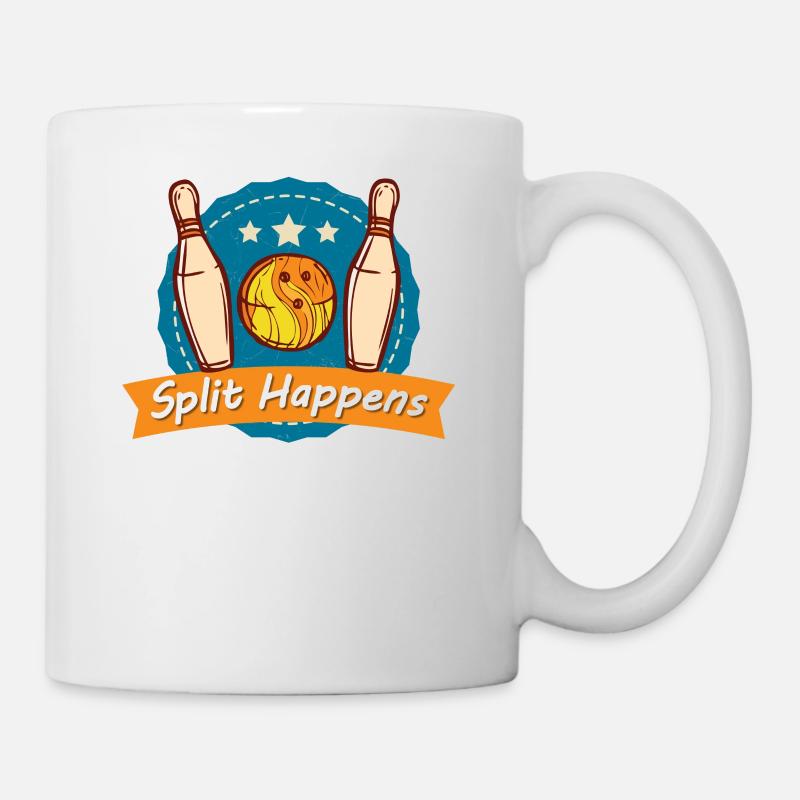 Split Happens Tee Bowling Bowler Tee - Mug - white