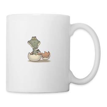 Glücklicher Ostern-Dummkopf-Tag - Alligator Prank - Tasse - Weiß - Rechts