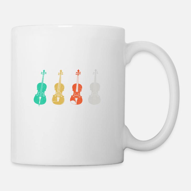 Vintage violon violon - cadeau de musique - Mug blanc - blanc