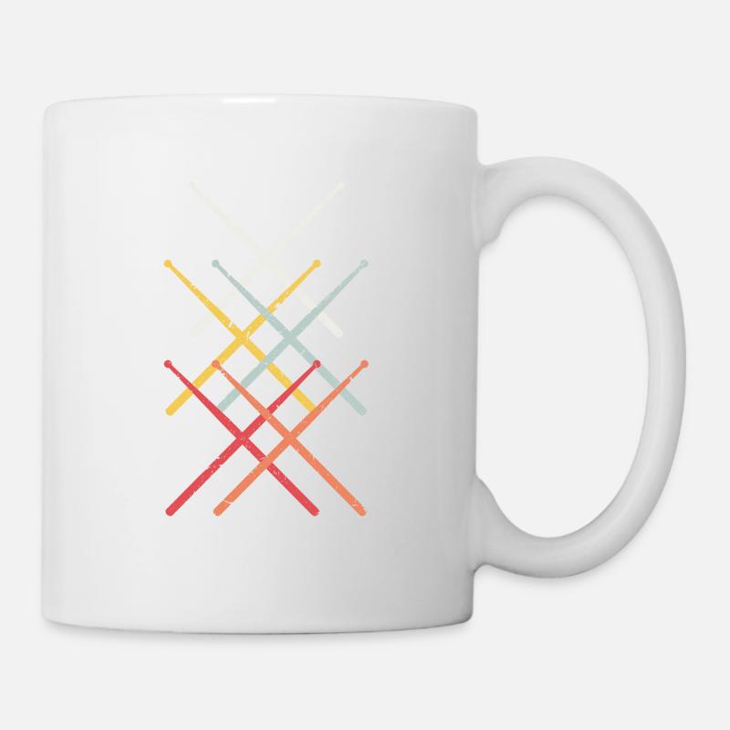Baguettes - Vintage Drummer Drummer Gift - Mug blanc - blanc