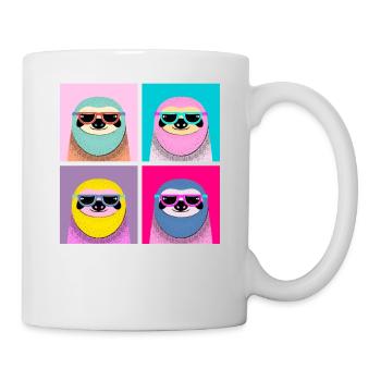 Pop Art Sloth With Sunglasses - Mug blanc - blanc - Droite