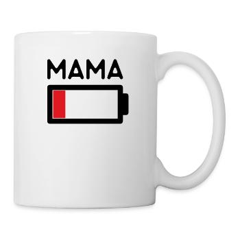 Mama Familie Energie Akku Batterie leer T-Shirt - Tasse - Weiß - Rechts