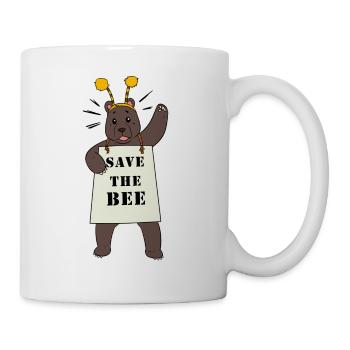Bär Aktivist Rettet die Bienen Honig Save the bee - Tasse - Weiß - Rechts