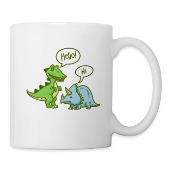 Dino - Dinosaurier - T-Rex - Triceratops - Tasse - Weiß - Rechts