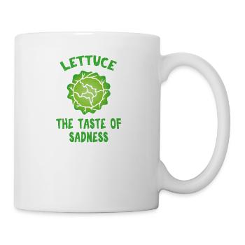 Lustiges Ironie Salat Veganer Vegetarier Geschenk - Tasse - Weiß - Rechts