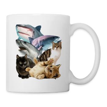 Chats et requins Images T-Shirt - Graphique cool - Mug blanc - blanc - Droite
