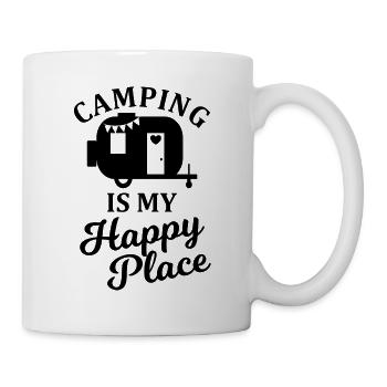 Camping is my happy place camper lover - Mug - white - Right