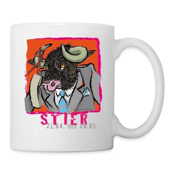 Sternzeichen-Stier - Tasse - Weiß - Rechts