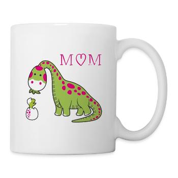 Dino Mutter Muttertag T-Shirt Mutter Tag Tee - Tasse - Weiß - Rechts
