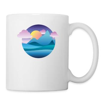 montagnes bleues coucher de soleil cadeau randonnée nuage - Mug blanc - blanc - Droite
