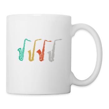 Saxophone - Vintage Retro Saxophonist Jazz Gift - Mug - white - Right