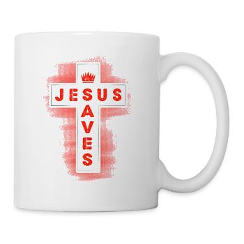 Jésus sauve - Religion Dieu Christ Croix Foi - Mug blanc - blanc - Droite