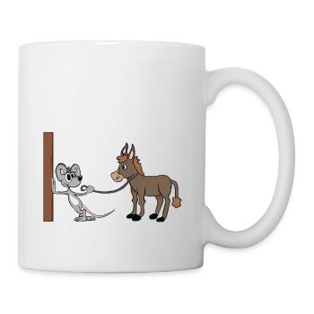 Esel Pferd Maus i dont give a lustig funny spaß ne - Tasse - Weiß - Rechts