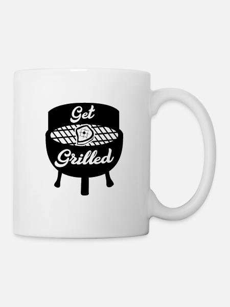 Grillen BBQ Zeit Geschenk Grill Steak Fleisch - Tasse - Weiß