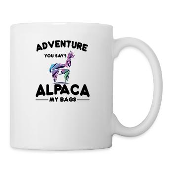 Süßes Alpaka Abenteuer Reise Urlaub shirt Geschenk - Tasse - Weiß - Rechts
