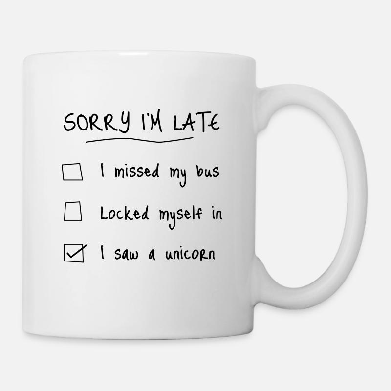 lustiges Einhorn Shirt - Ich sah ein Einhorn - Tasse - Weiß