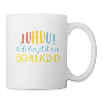 Kinder Shirt · Schule · Kids · Juhuu Schulkind - Tasse - Weiß - Rechts