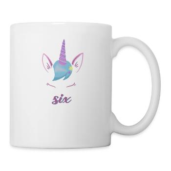 Unicorn Sixième anniversaire - 6 ans d'anniversaire - Mug blanc - blanc - Droite