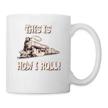 Eisenbahn Narr Verrückt Opa - Zug Liebhaber Shirt - Tasse - Weiß - Rechts
