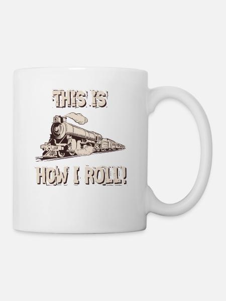 Eisenbahn Narr Verrückt Opa - Zug Liebhaber Shirt - Tasse - Weiß