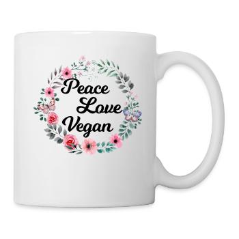 Peace Love Vegan - Mug - white - Right
