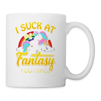 I Suck At Fantasy Football Unicorn football penalty - Mug - white - Right