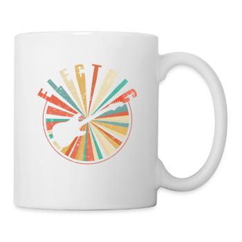 Guitare électrique rétro Vintage - Guitariste cadeau - Mug blanc - blanc - Droite