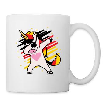 Deutschland Fußball Einhorn Dab WM Geschenk - Tasse - Weiß - Rechts
