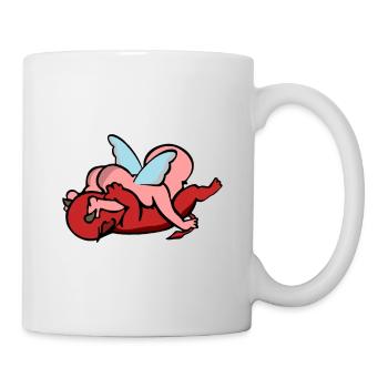 Playing angels and devils hug my hug - Mug - white - Right